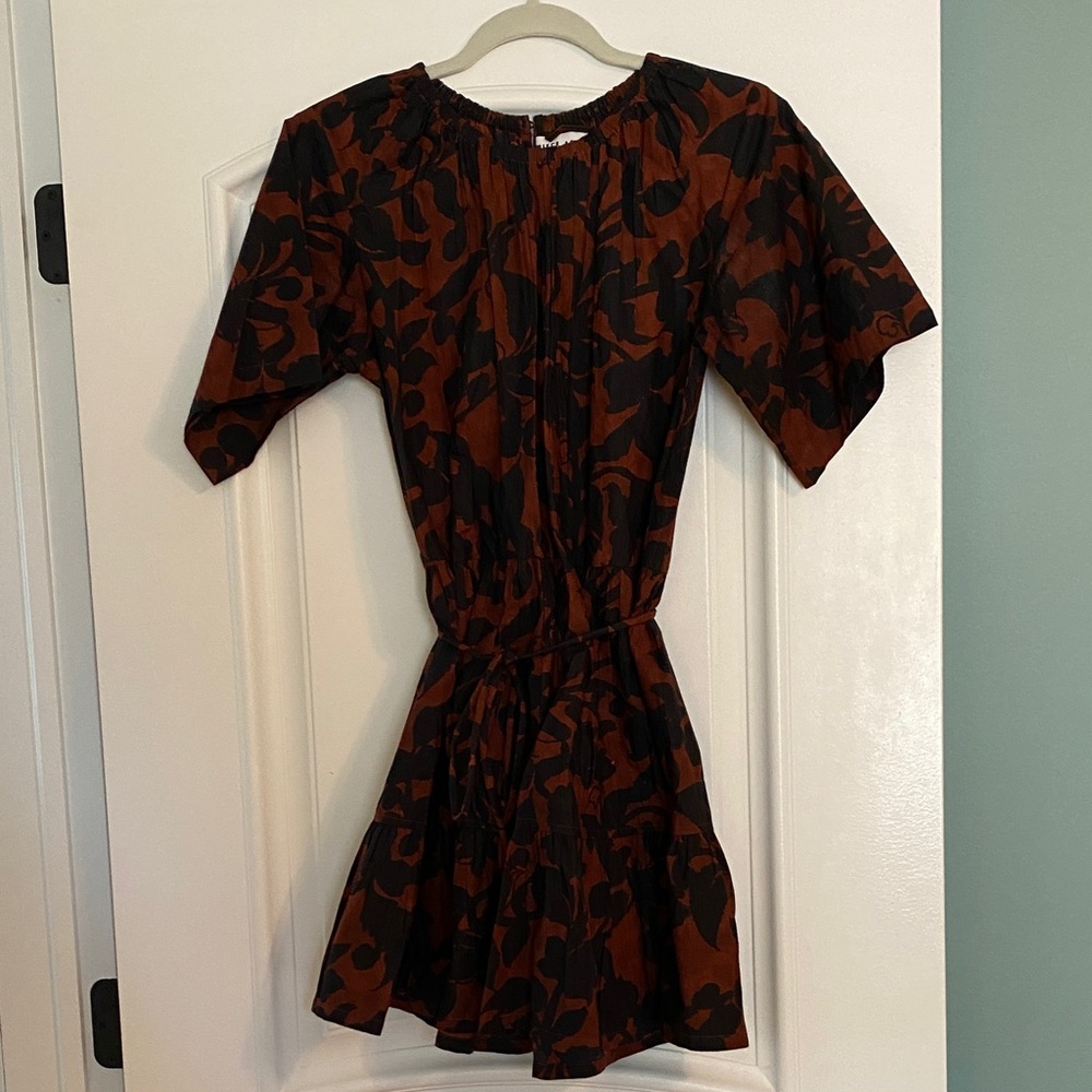 Apiece Apart Black and Brown Mini Dress